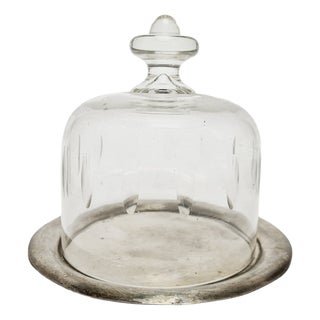 Art Nouveau Bowl with Crystal Cake Cover, Germany, 1920s, Set of 2 For Sale
