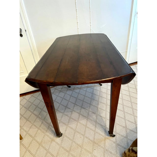 Mid 20th Century Early 20th Century Walnut Directoire Drop Leaf Table with Brass Sabot's For Sale - Image 5 of 6