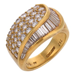 Mayor's Vintage 2.47 Carat Diamond 18k Yellow Gold Ring, Size 6 For Sale