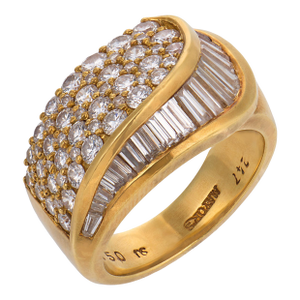 Mayor's Vintage 2.47 Carat Diamond 18k Yellow Gold Ring, Size 6