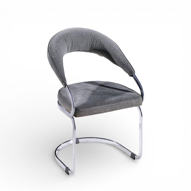 Giotto Stoppino for Kartell Mid Century Italian Chrome Cantilever Dining Chairs - Set of 6 For Sale - Image 10 of 10