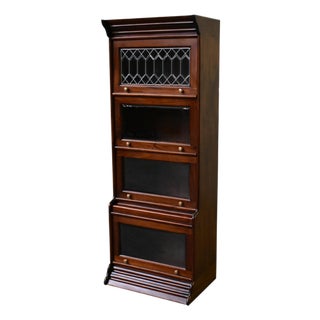 Legacy 4 Stack Barrister Bookcase - Brown Walnut For Sale