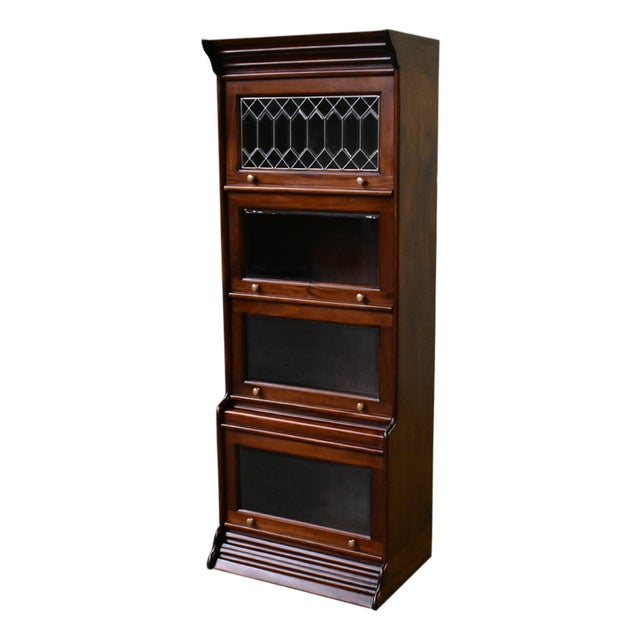 Legacy 4 Stack Barrister Bookcase - Brown Walnut For Sale