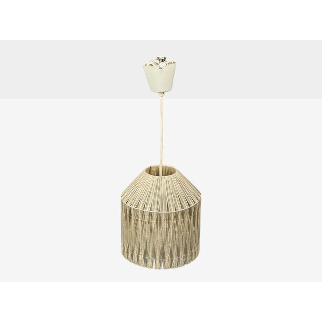 1970s Swedish Modern, Pendant Light, Fabric, Plastic For Sale - Image 9 of 10