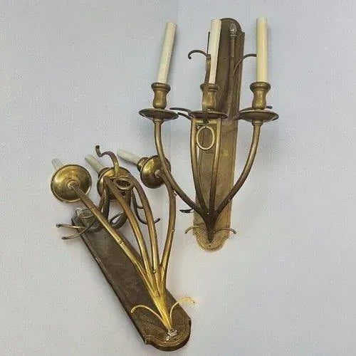 Brass Wall Light Sconces, Set of 2 For Sale - Image 10 of 10