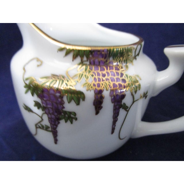 1950s Koshida Wisteria Garland Hand Painted Creamer Cream Jug, Japan For Sale - Image 4 of 12