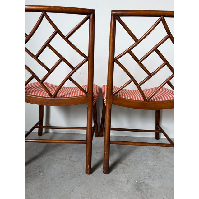 Brown 1960s English Georgian Chinese Chippendale Style Mahogany Cockpen Dining Chairs – Set of 4 For Sale - Image 8 of 17