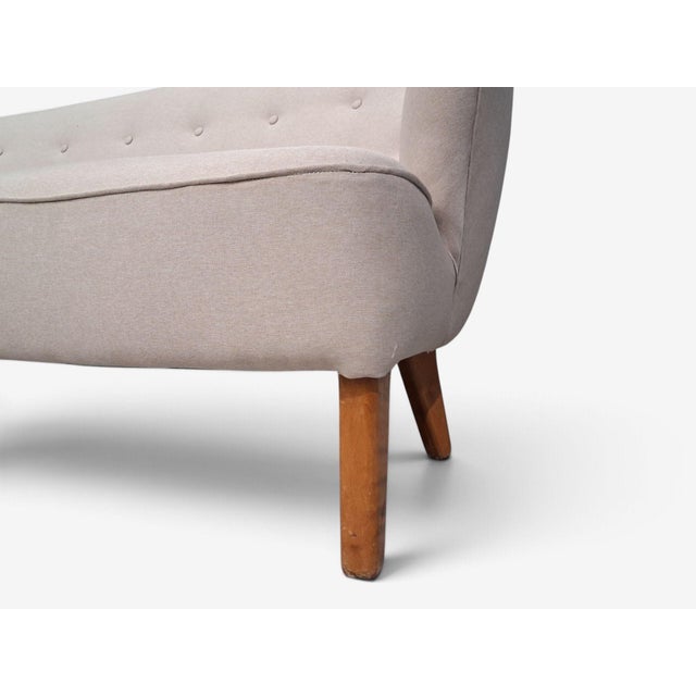 Beige Flemming Lassen, Rare Sofa, Beige Fabric, Birch, Finland, 1950s For Sale - Image 8 of 12