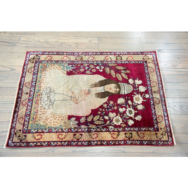 Figurative 19th Century Pictorial Lavar Kirman Rug For Sale - Image 3 of 13