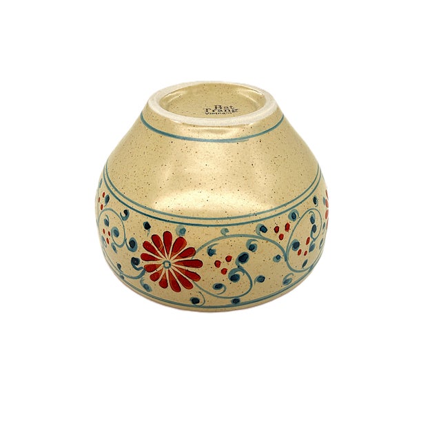 Set of 4 Bat Trang Vietnamese Ceramic Multipurpose Bowls With Hand Painted Botanical Motifs For Sale - Image 9 of 11
