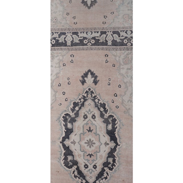 Mid-Century Modern 1960s Oushak Extra Long and Wide Runner - Stair Tread 3'2'' X 22'3'' For Sale - Image 3 of 10