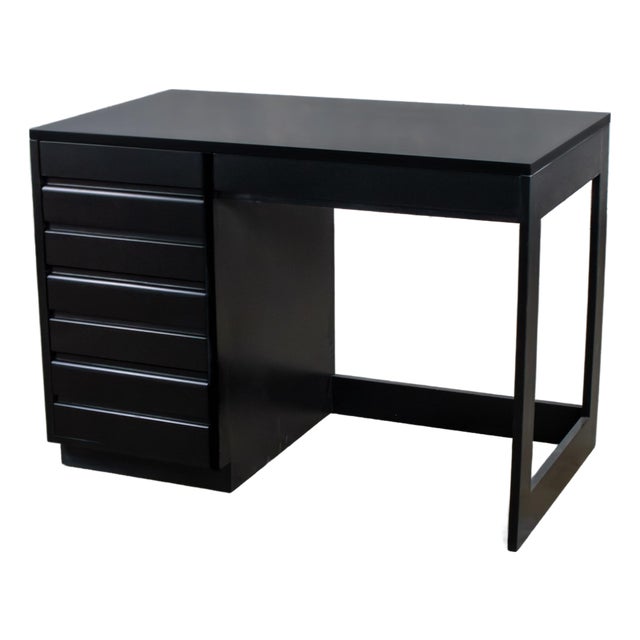 Mid-20th Century MCM Desk by Sligh Furniture Cross Country Line With Black Painted Frame For Sale