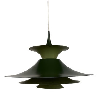 Radius Pendant Lamp in Dark Green by Erik Balslev for Fog & Mørup, Denmark, 1970s For Sale