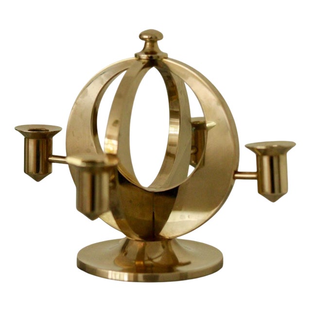 Swedish Brass Candelabra by Arthur Pe Kolbäck For Sale