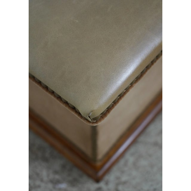 Leather Seat Square Lift Top Stool W. Storage For Sale - Image 4 of 12