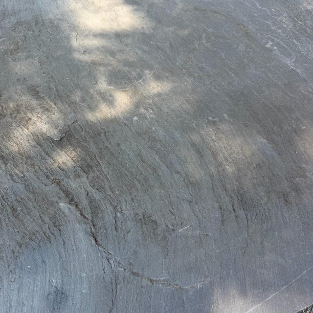 Mid 20th Century Russell Woodard Syle Sculptura Wire Patio Dining Set With Slate Top Table For Sale - Image 10 of 12