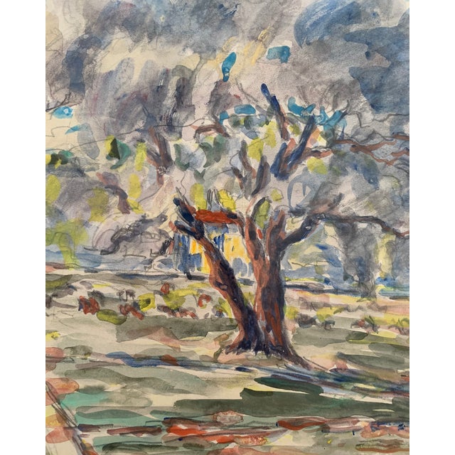 1920's French Original Watercolor For Sale - Image 4 of 12