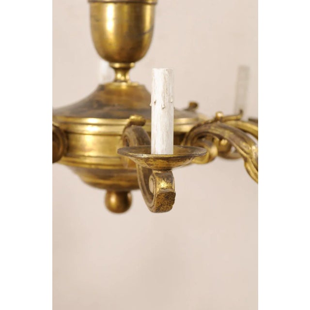 Mid 20th Century French 8-Light Gold-Tone Chandelier For Sale - Image 11 of 11