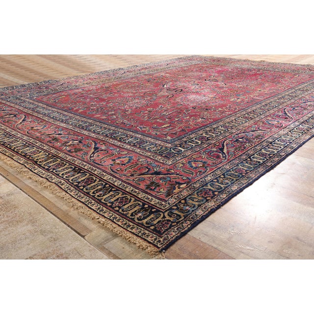 Burgundy Late 19th Century Persian Khorassan Rug - 11'03 X 16'00 For Sale - Image 8 of 10