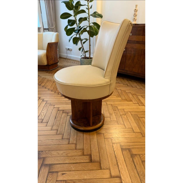 French Art Deco hocker - France 1930's Completely restored . Streamline deco style made of walnut , walnut burl, natural...