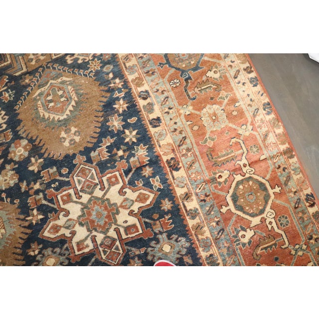 Zabihi Collection Geometric Oversize Persian Antique Heriz Rug - 12'2" x 18'2" For Sale - Image 11 of 12