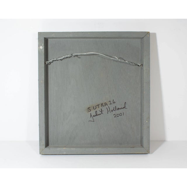 2001 Signed “Sutra 26” Mixed Media Wall Assemblage by Artist Juliet Holland For Sale In Indianapolis - Image 6 of 7