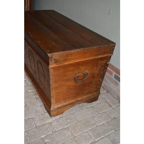 Wood Antique Oak Blanket Chest For Sale - Image 7 of 10