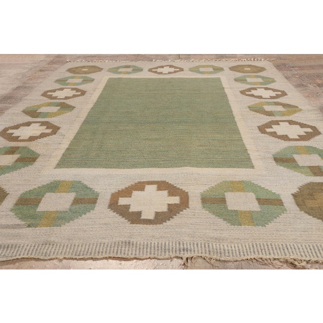 Vintage Swedish Rollakan Rug, 06'03 X 09'09 For Sale - Image 10 of 11