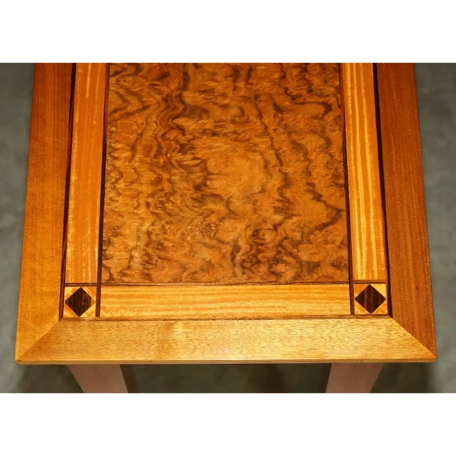 Stunning Vintage 1994 David Linley Burr Walnut Amboyna Wood Large Console Table For Sale - Image 10 of 18