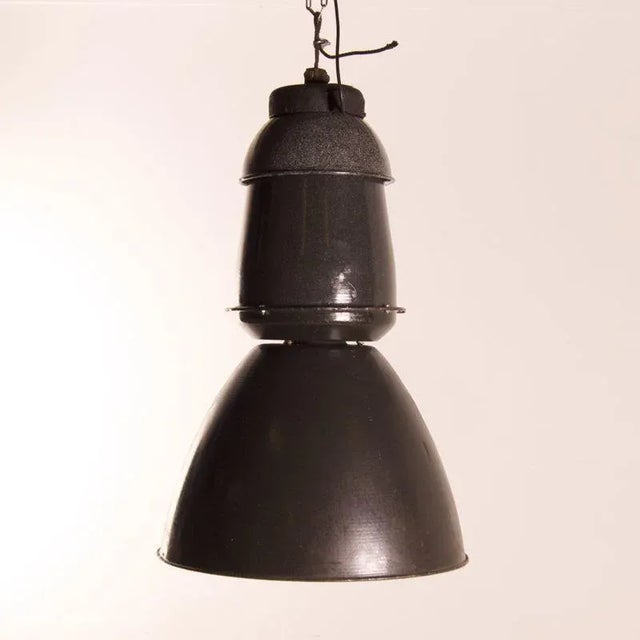 Metal Enamel Factory Lamps from EFC, 1950s, Set of 5 For Sale - Image 7 of 13