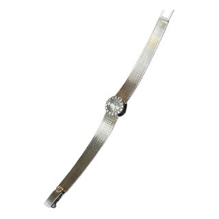 White Gold and Diamonds Women Wrist Watch by Gubelin, Made in Swiss, 1950s For Sale