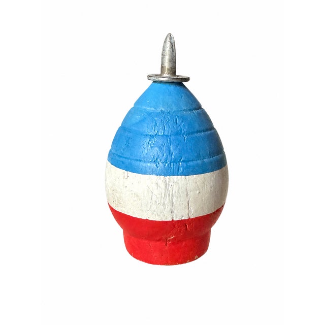 1950s Vintage Japanese Hand-Painted Wooden Spinning Tops With Metal Tips - Set of 5 For Sale - Image 5 of 9