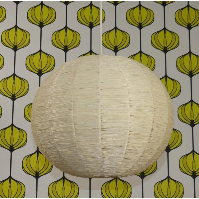 WOW! Fine ball ceiling lamp Filigree covered with a tender bast mesh Classic! 2 available. Works, super good condition for...