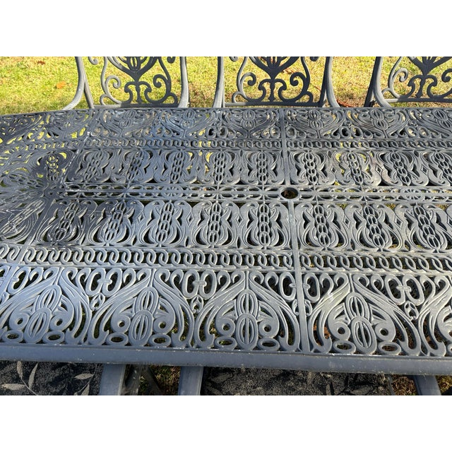 Hanamint Patio Table & 8 Chairs with Umbrella Stand For Sale - Image 4 of 12