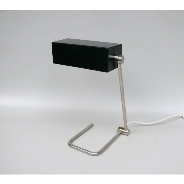 Black Minimalist Nickel-Plated Table Lamp from HALA, 1950s For Sale - Image 8 of 18