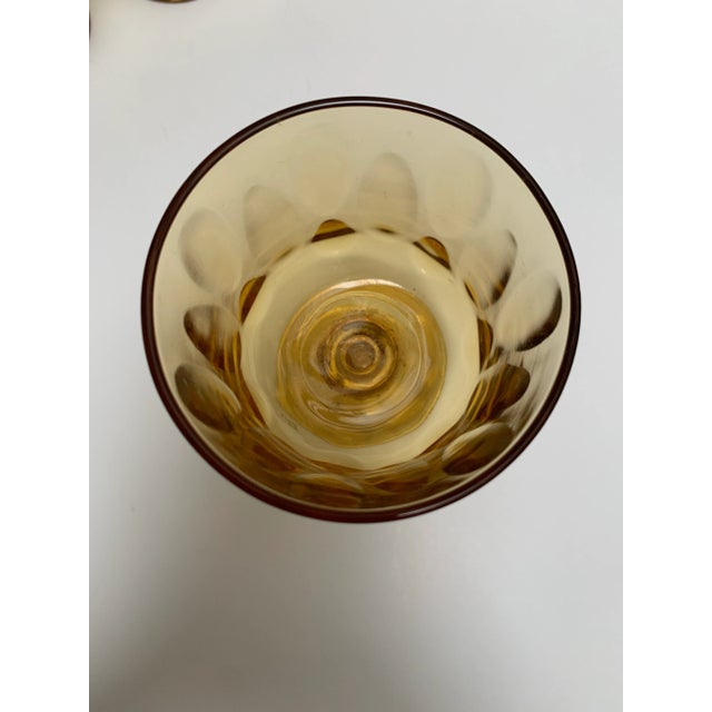 Amber Vintage Textured Golden Amber Stemware Glasses-Set of Nine For Sale - Image 8 of 9
