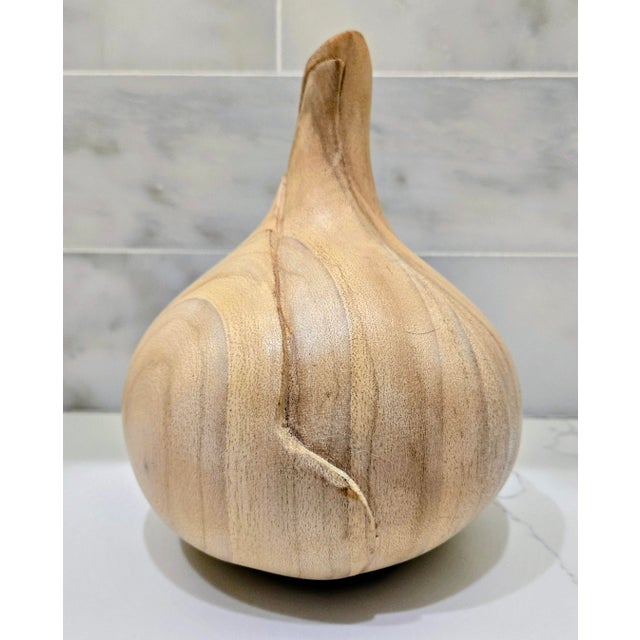 Vintage Costa Rican hand-carved onion or bulb form sculpture crafted from richly grained exotic hardwood with a smooth,...