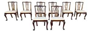 Late 20th Century Pennsylvania House Chippendale Style Mahogany Carved Ball and Claw Dining Chairs- Set of 8