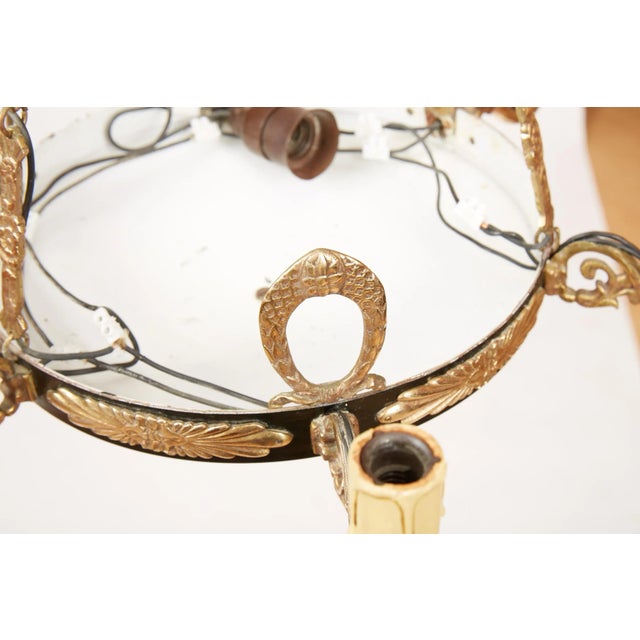 Antique Brass Chandelier For Sale - Image 3 of 9