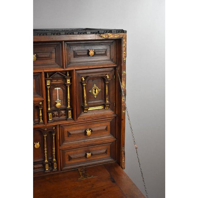 17th Century Spanish Walnut Bargueño Cabinet, 1650 For Sale - Image 12 of 13