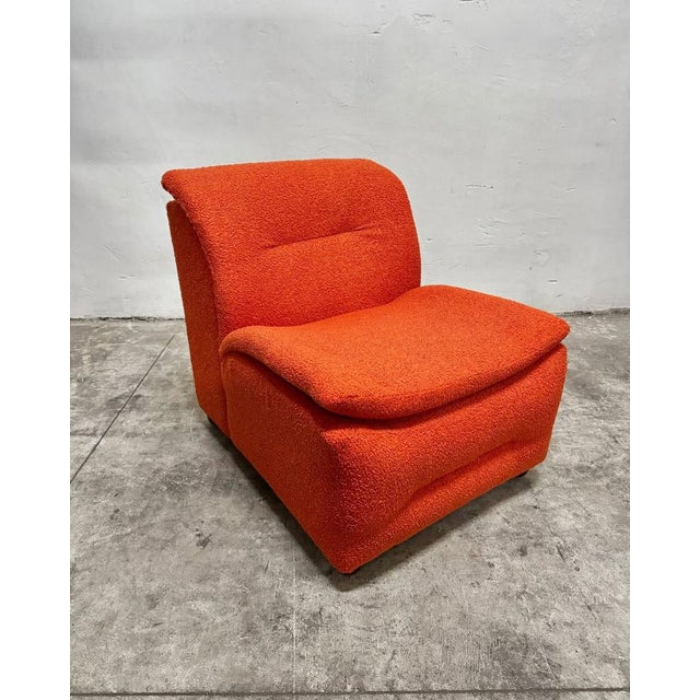 Modular Sofa in Orange Bouclé, 1980s, Set of 4 For Sale - Image 3 of 7