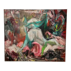 C. 1960s Martha Moore Modernist Expressionist Oil