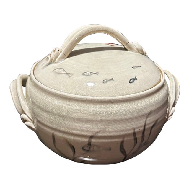 1970s Handmade Studio Pottery Serving Bowl With Lid For Sale