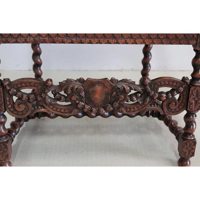 Large Vintage Louis XIII Style Beech Armchair For Sale - Image 10 of 14