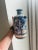 Late 20th Century Vintage Chinoiserie Blue and White Floral Ceramic Vase With Lion Handle Details For Sale - Image 5 of 5