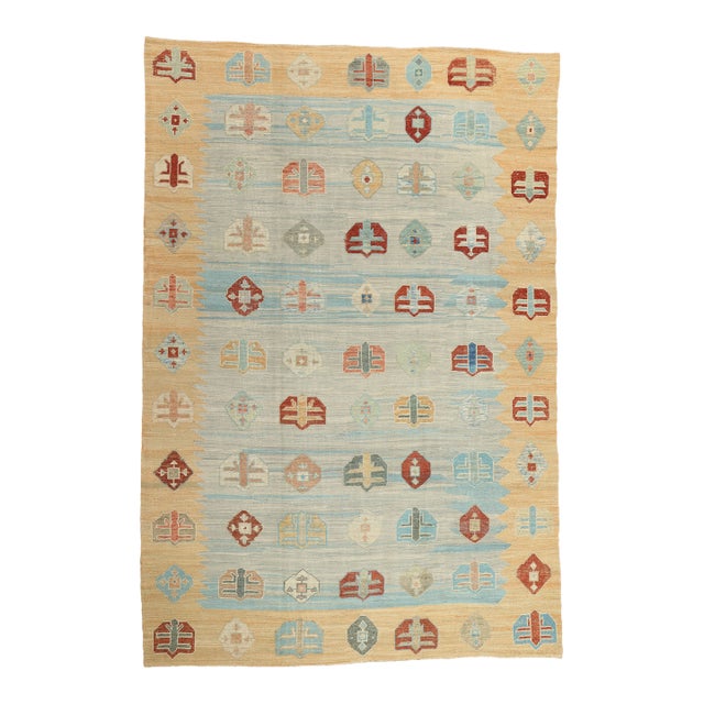 Large Turkish Kilim High-Low Rug 10'00 X 14'10 For Sale