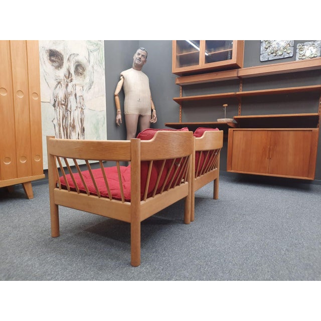 Red Mid-Century Danish Sofa by Jørgen Bækmark, 1960s, Set of 2 For Sale - Image 8 of 15
