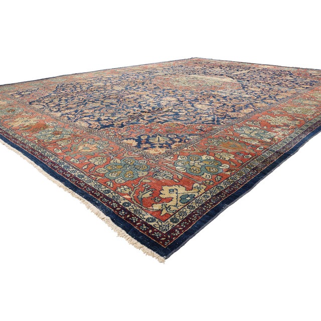 79228 Antique Persian Sultanabad Rug, 13'11 x 19'02. The Patina Garden: A Late 19th Century Persian Sultanabad Masterpiece...