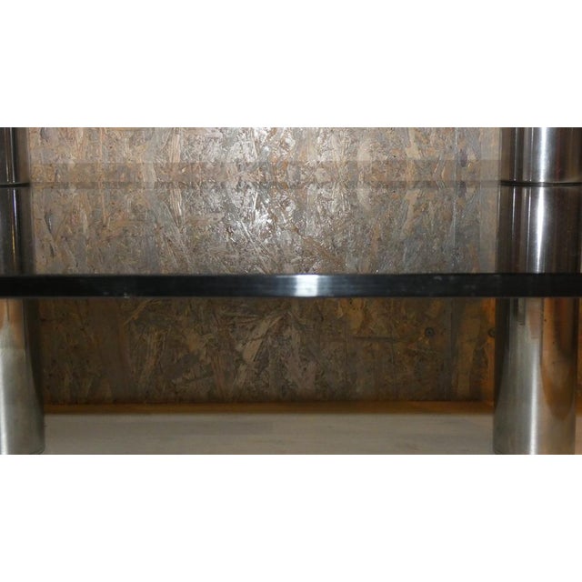 Italian Table in Crystal and Steel by Marco Zanuso for Zanotta, 1960s For Sale - Image 9 of 18