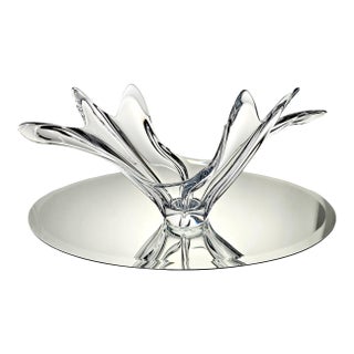 Monumental Signed Vannes-Le-Châtel French Freeform Crystal Centerpiece Bowl For Sale